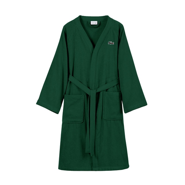 Lacoste Classic Pique Cotton Bath Robe Above the Knee, One Size